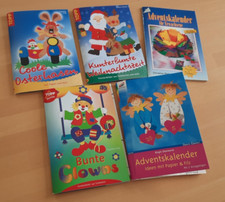 5 X Bastelbücher verschiedene Themen Weihnachten/ Ostern/ Clowns / 2x Adventskal