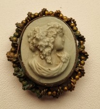 Lava Kamee  - Gemme Brosche