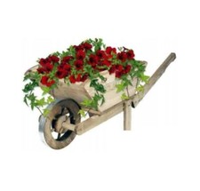 Deko Schubkarre Pflanzen Garten Pflanzschubkarre Schubkarre aus Holz Blumenkarre