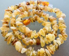 +++ Schöne  BERNSTEIN - KETTE NATUR ungeschliffen +++