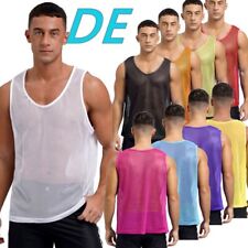 Herren Sexy Netz Tops Hemd Ärmellos Tanktop T-Shirt Unterhemd Erotik Unterwäsche