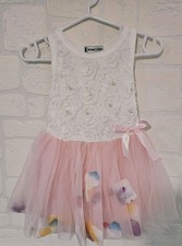 Festkleid Mädchen Rosa-Weiß Baby Gr. 80/86 cm