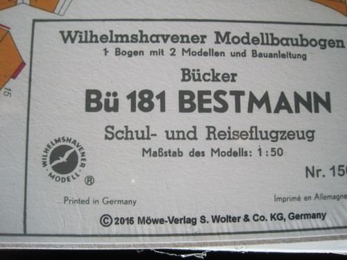Bücker bü 181 bestmann - bücker,