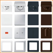 Busch Jaeger Allwetter 44® wassergeschützt Alpinweiß Anthrazit Alusilber Braun