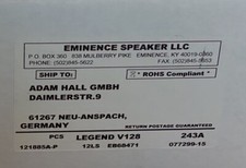 EMINENCE Legend V128 – 12"