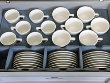 Original Nespresso Cappuccino + Espresso Tassen in Transportbox/Lagerbox Gastro