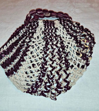 Mininetz Dederon, Kult DDR- Einkaufsnetz, Lila/weiss -Puppennetz 19x20cm--