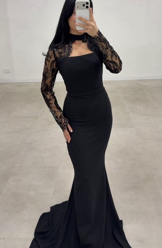 Damen abendkleid lang schwarz - lang,