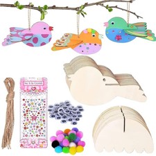 16-teiliges 3D Vögel Bastelset aus Holz -  Kreativaktivität für Kinder