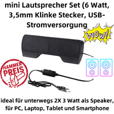 P01CM mini PC Lautsprecher 6W tragbar über 3.5mm Klinke USB für Laptop Notebook