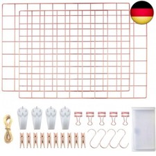 LOYONAL Gitter Foto Wandgitter Rosegold - Pinnwand Gitter Wand - Metallgitter