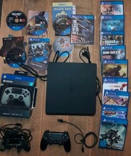 Sony PlayStation 4 Slim 500GB Spielkonsole - Schwarz + 16 Spiele + 3 Controller