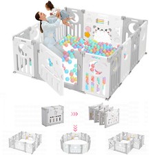 Baby Laufgitter Faltbar Laufstall Schutzgitter Absperrgitter Babygitter mit Tür