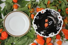 2x Porzellan Teller Handmalerei alt Weimar/Kahla Hutschenreuther Berlin Goldrand