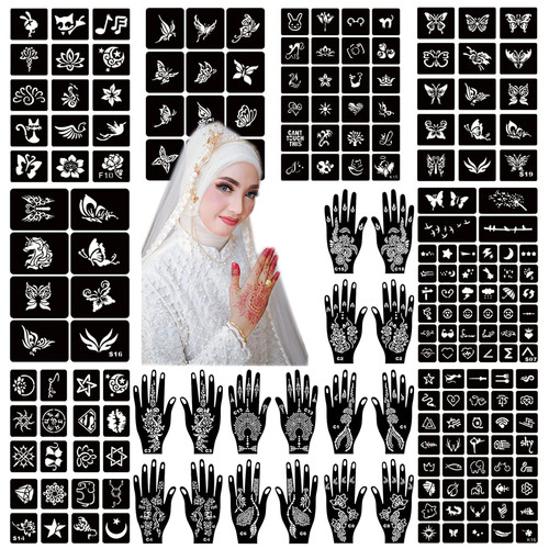 Henna tattoo schablone kit 24 - schablone, kit,