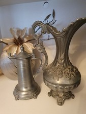  Zink  Zinn 2x Jugendstil-Vase