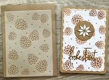 Schablone Stencil* Zapfen* Weihnachten Hintergrund Kartengestaltung