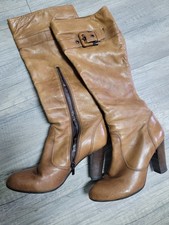 Superschöne Naturlederstiefel , Cognac,  Gr.38, Absatzhöhe 8cm
