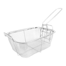 Netz-Pommes Frittierkorb, Edelstahl-Friteusenkorb, Kochwerkzeug, quadratischer