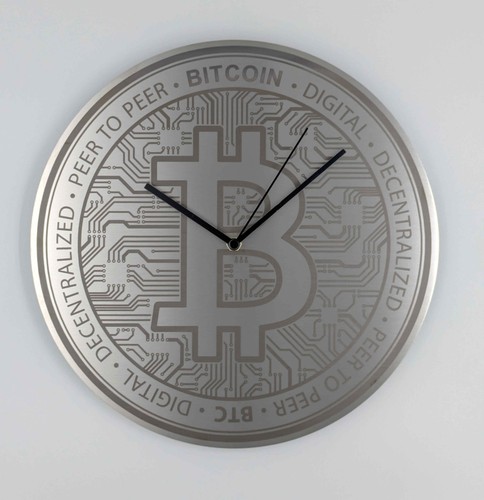 Wanduhr aus edelstahl krypto - wanduhr,