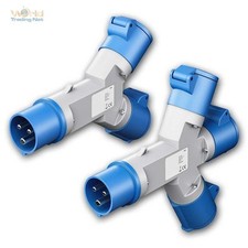 Y-Adapter, CEE-Stecker auf 2x/3x CEE-Kupplung, 16A Camping-Steckdosen-Verteiler