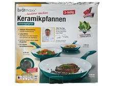 BratMaxx Keramikpfannen Set 3-teilig Grün Ø 20; 24; 28 cm Antihaftbeschichtung