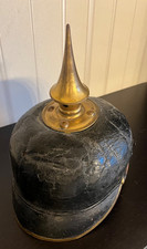 Alte Pickelhaube Helm mit Spitze Ausrüstung um 1900-1WK defekt Deutsches Reich