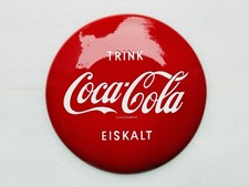 Emailschild Trink Coca Cola eiskalt - 40cm - Original 50er Jahre