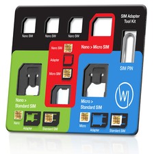 Standard / Nano Sim auf Micro Sim Adapter & Eject PIN Tool Handy Organizer 8in1