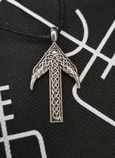 Anhänger Raben Knoten T-Rune Algiz Tyr Odin Götter Asatru Wikinger Vikings K5.7
