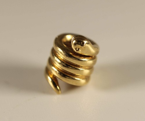 Pandora 14k gold coiled snake - coiled,