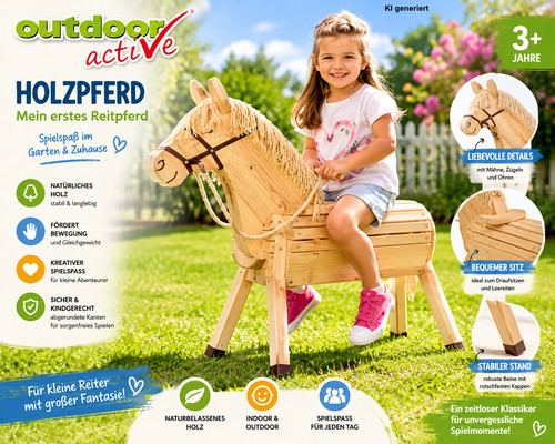 Holzpferd gartenpferd - holzpferd,