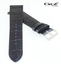 Graf Alligator Uhrenarmband Modell Nevada dunkelblau 21 mm, Handarbeit