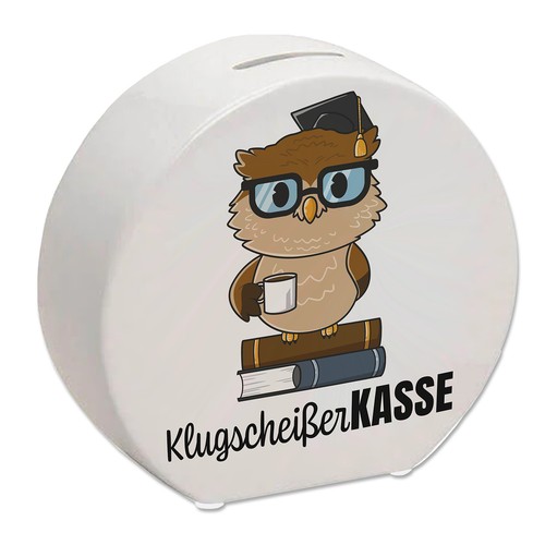 Eule spardose mit spruch - eule,