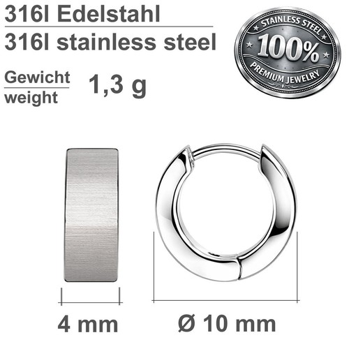 Creolen edelstahl silber - creolen,