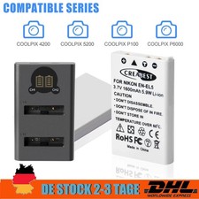 2Pcs EN-EL5 EL5 Akku+Dual