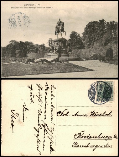 Ansichtskarte schwerin denkmal - schwerin,