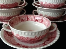 5 (von 11)   Adams English Scenic rot Suppentasse mit Untere