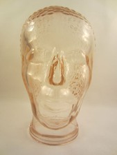 GLASKOPF GLAS KOPF MANN MAN NOPPEN HAARE VINTAGE PINK 1970'er KOPFHÖRER STÄNDER