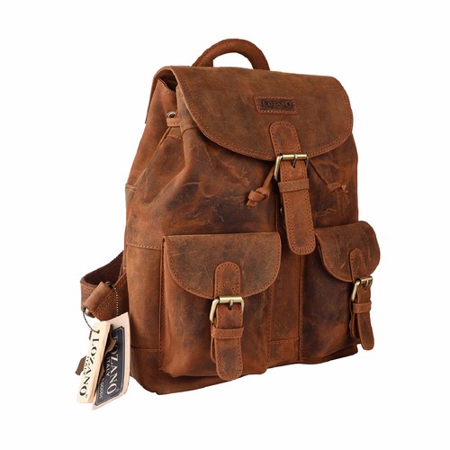 Leder rucksack laptop tasche - leder,