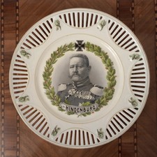 Militaria Sammelteller Paul v. Hindenburg I. WK Teller Durchbruch Porzellan 26cm