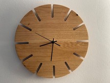Wanduhr Holz Eiche rund