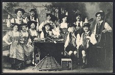 Chiemsee, Trachtenkapelle D´Lecherln mit Instrumenten, Ansichtskarte 1914 