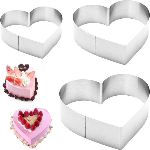 Herzbackform edelstahl set - edelstahl, 3
