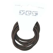 6 x elastische Haargummis Zopfgummi metallfrei braun Ø außen 4,5 cm SOLIDA