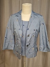 Windsor. Twin Set Blazer + Top hellblau 34 XS Seide!