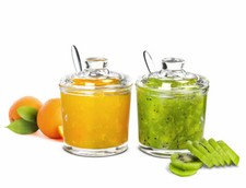 2-tlg. Marmeladendosen Set Parmesandose Gewürzdose Honigglas Senfdose Zuckerdose