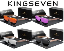 KINGSEVEN Polarisierende Sonnenbrille Walnussholz verspiegelt Design Mann Frau