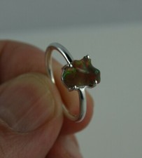 Chalama schwarzer Opal Ring Größe 51 Sterling Silber roher Opal