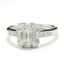 Diamantring geometrischer Stil